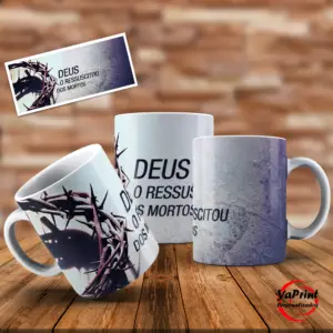Caneca Deus o ressuscitou dos mortos